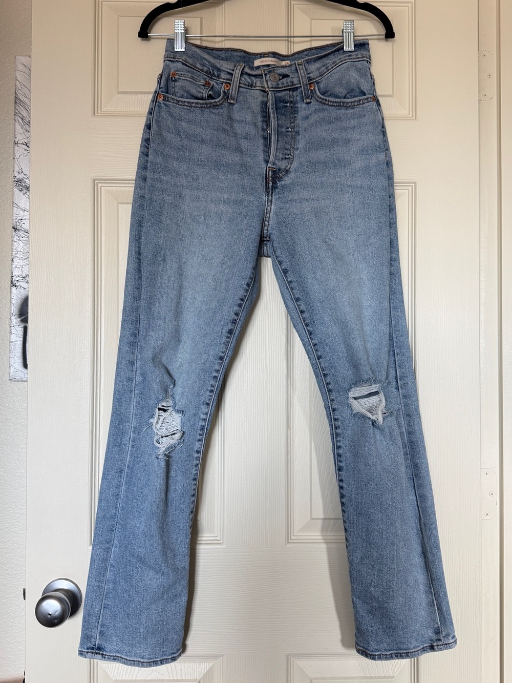 High-Rise Wedgie Straight Jeans